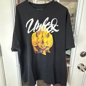 Ecko Unlimited Black Tee with Yellow Rhino Graphic